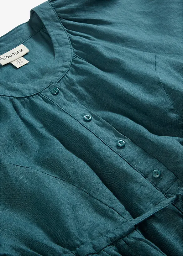 Maxikjole i 100% lin, bonprix