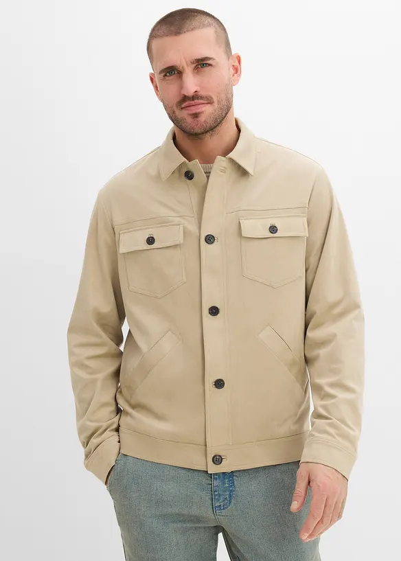 Jakke i imitert, semsket skinn, bonprix