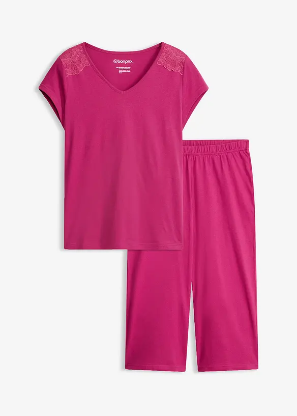 Pyjamas med vid capribukse, bonprix
