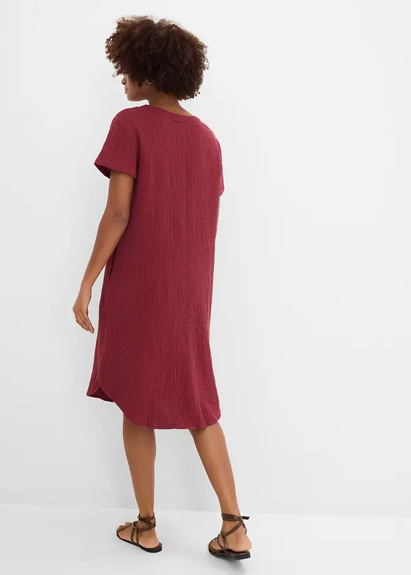 Skjortekjole i myk musselin, bonprix