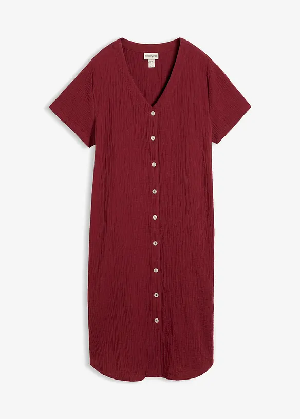 Skjortekjole i myk musselin, bonprix