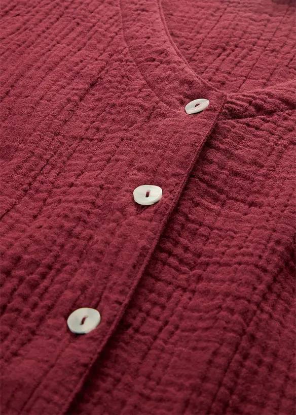 Skjortekjole i myk musselin, bonprix