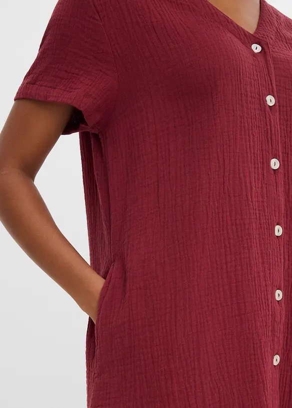 Skjortekjole i myk musselin, bonprix