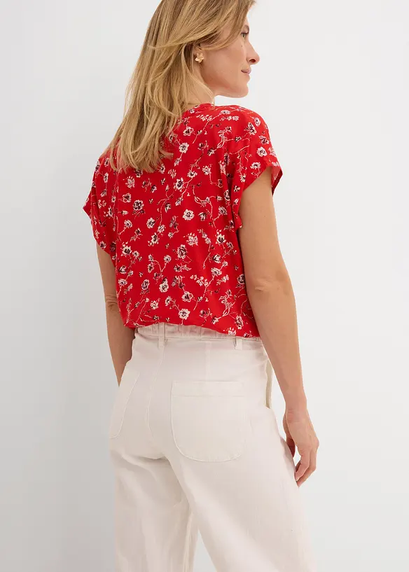 Cropped, Wide Leg-jeans High Waist, komfortlinning, bonprix