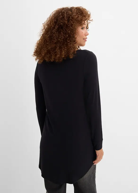 Langermet, lang topp i viskose, bonprix