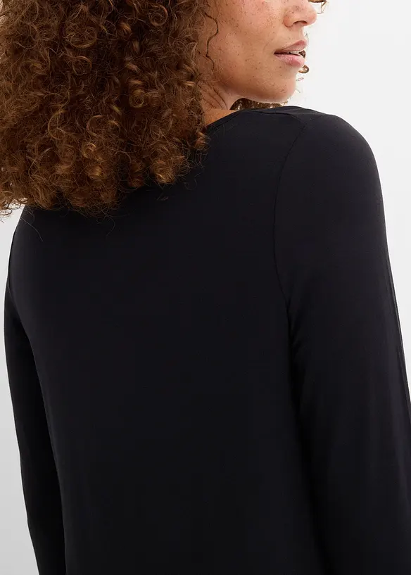 Langermet, lang topp i viskose, bonprix