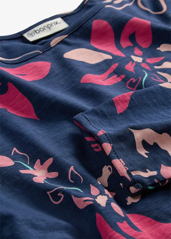 Langermet topp med blomstertrykk, bonprix