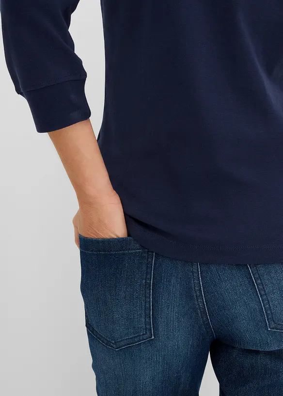 Langermet topp i 100% &oslash;kologisk bomull, bonprix