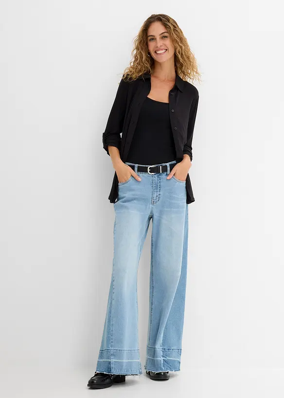 Jerseyskjorte, lang, bonprix