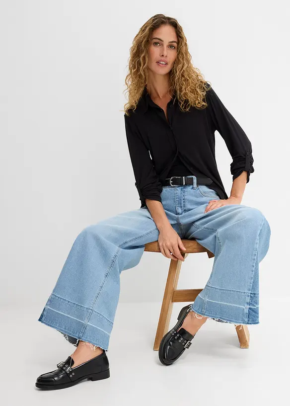 Jerseyskjorte, lang, bonprix