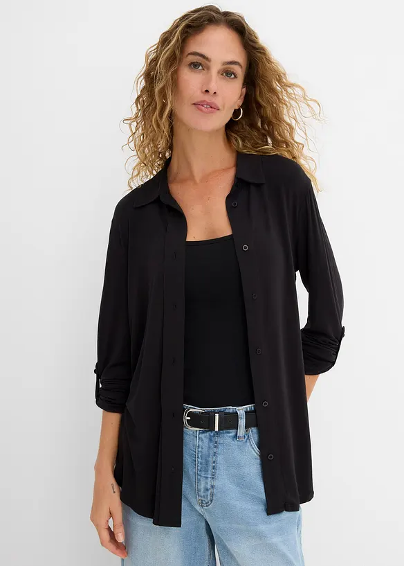 Jerseyskjorte, lang, bonprix