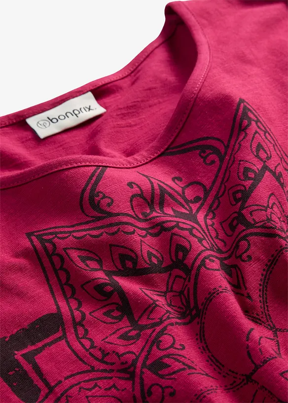 Topp i flammegarn, kort arm, bonprix