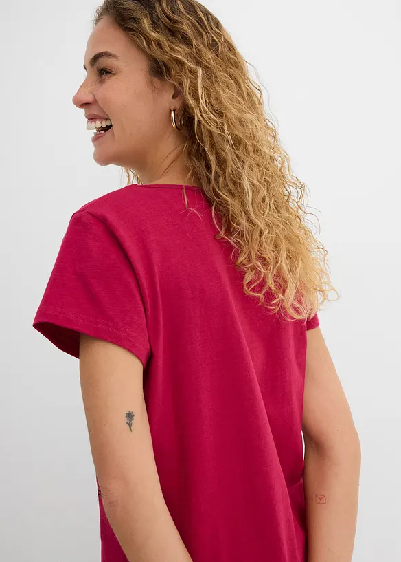 Topp i flammegarn, kort arm, bonprix