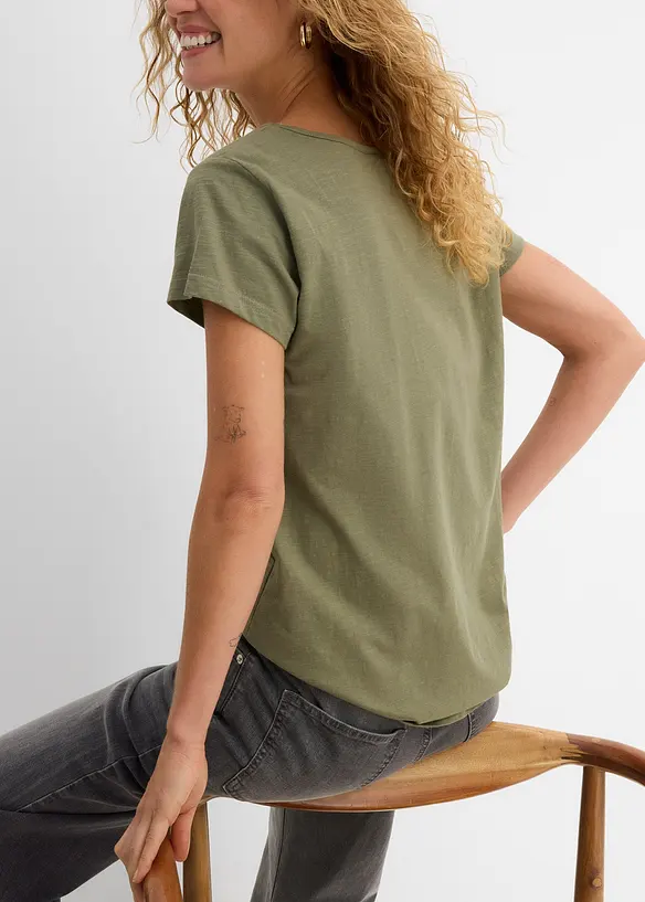 Topp i flammegarn, kort arm, bonprix