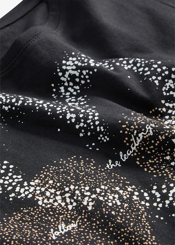 Topp i &oslash;kologisk bomull med hjerteprint, bonprix