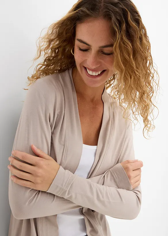 Trikotjakke i myk viskosemiks, bonprix