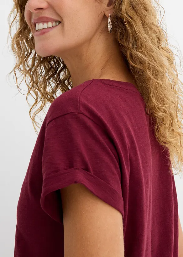 Boxy, lang topp med korte ermer, bonprix