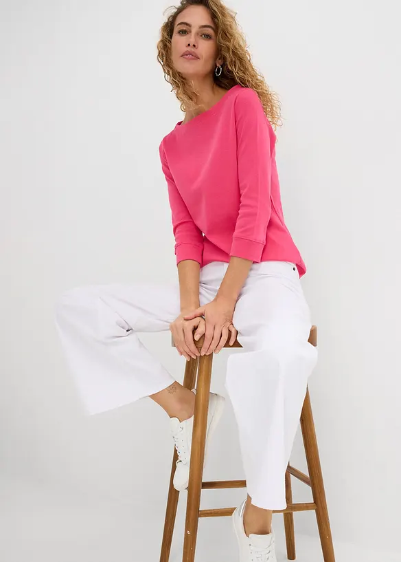 Langermet topp i 100% &oslash;kologisk bomull, bonprix