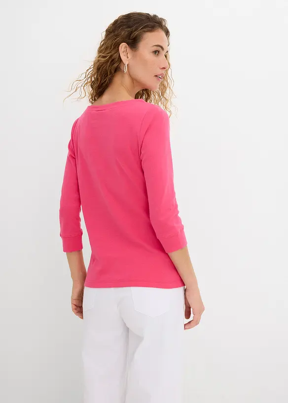 Langermet topp i 100% &oslash;kologisk bomull, bonprix