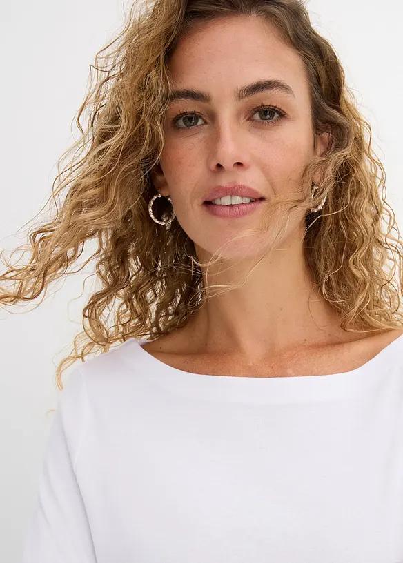 Langermet topp i 100% &oslash;kologisk bomull, bonprix