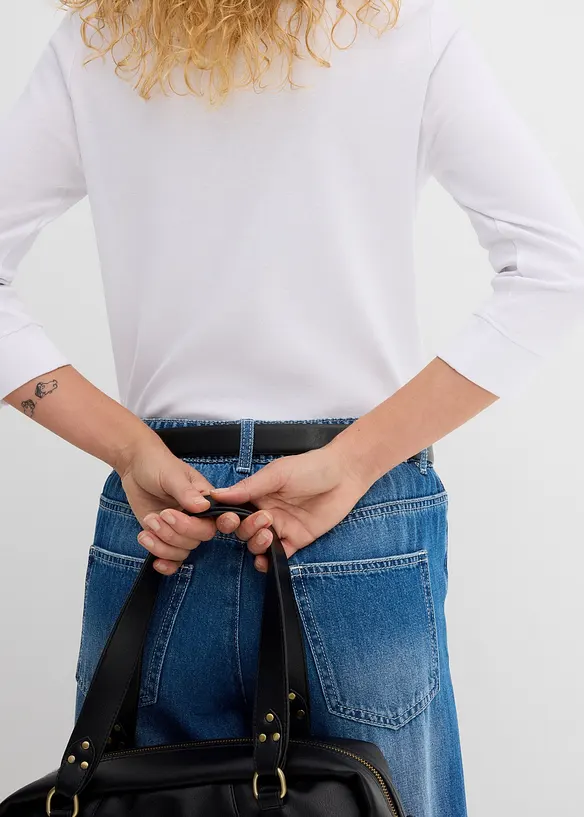 Langermet topp i 100% &oslash;kologisk bomull, bonprix