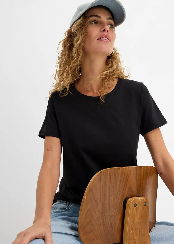 T-skjorte av 100% bomull, 2-pack, bonprix