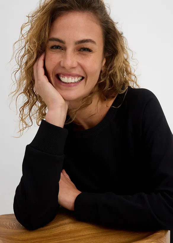 Sweatshirtkjole i myk frott&egrave;, bonprix