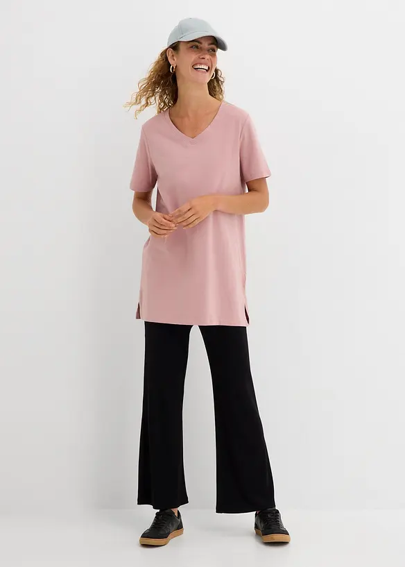 Lang topp med V-hals (2-pack), bonprix