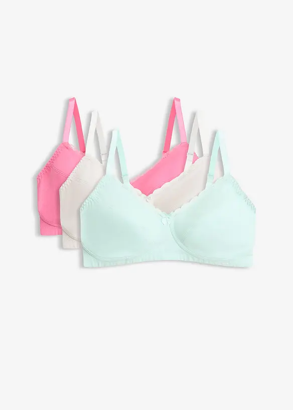 BH uten b&oslash;yler med bomull (3-pack), bonprix