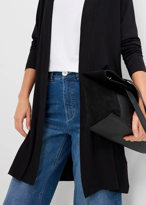 Lang trikotjakke i myk viskosemiks, bonprix