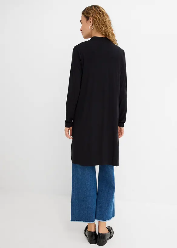 Lang trikotjakke i myk viskosemiks, bonprix