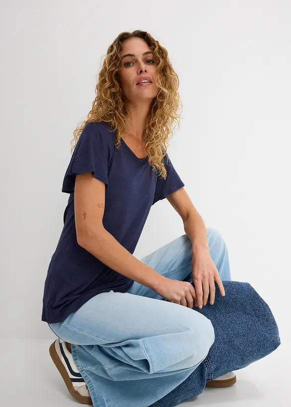 Topp i flammegarn med vingeermer, bonprix