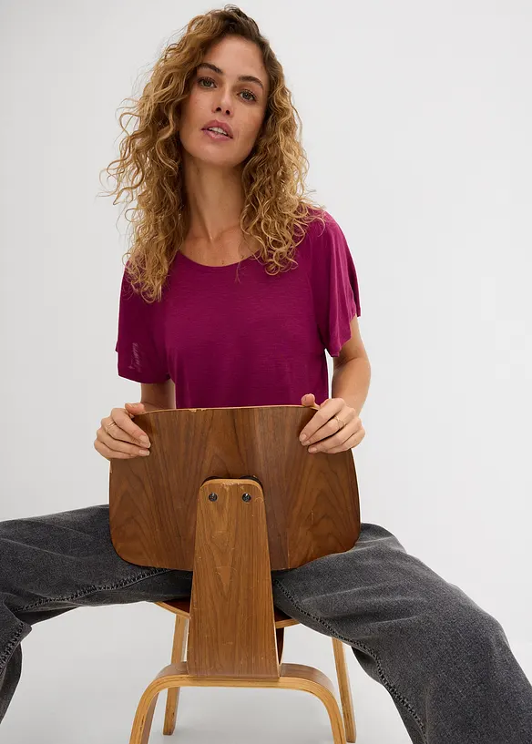 Topp i flammegarn med vingeermer, bonprix