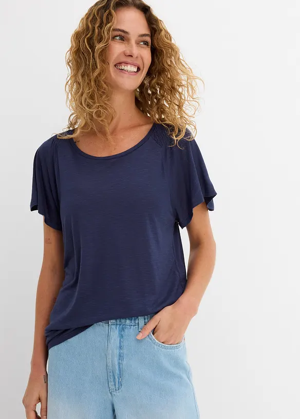 Topp i flammegarn med vingeermer, bonprix