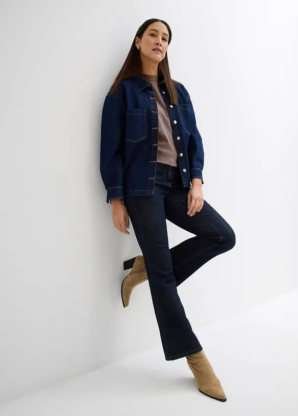 Lang topp i interlock-materiale, bonprix