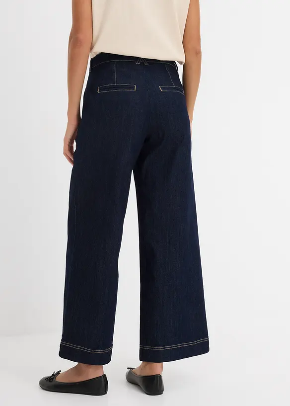 Wide Leg-jeans High Waist, komfortlinning, bonprix