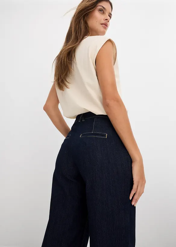 Wide Leg-jeans High Waist, komfortlinning, bonprix