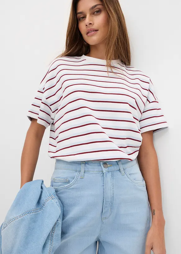 Barrel-Jeans, High Waist, &oslash;kologisk bomull, bonprix