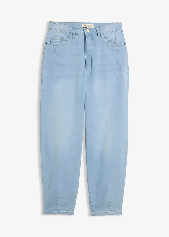 Barrel-Jeans, High Waist, &oslash;kologisk bomull, bonprix