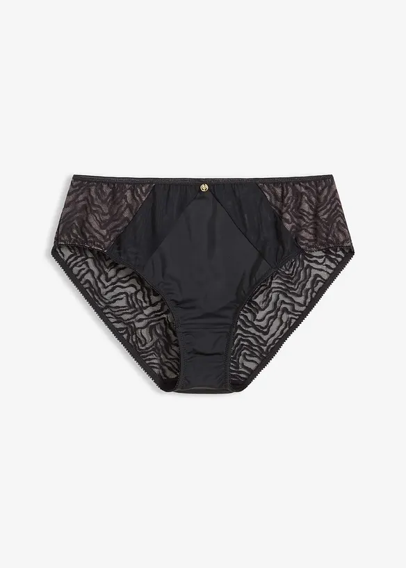 Truse med h&oslash;y midje og mesh, bonprix