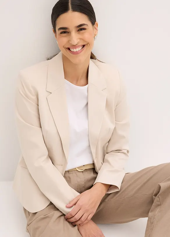 Kort blazer med klaffelommer, bonprix