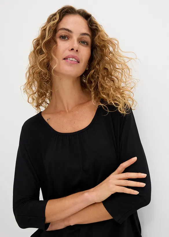 Oversized topp i viskosemiks, bonprix