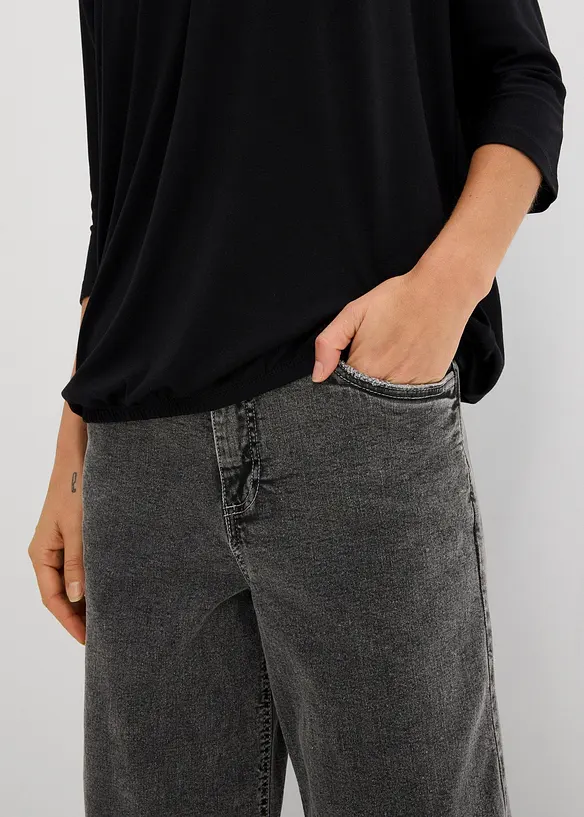 Oversized topp i viskosemiks, bonprix