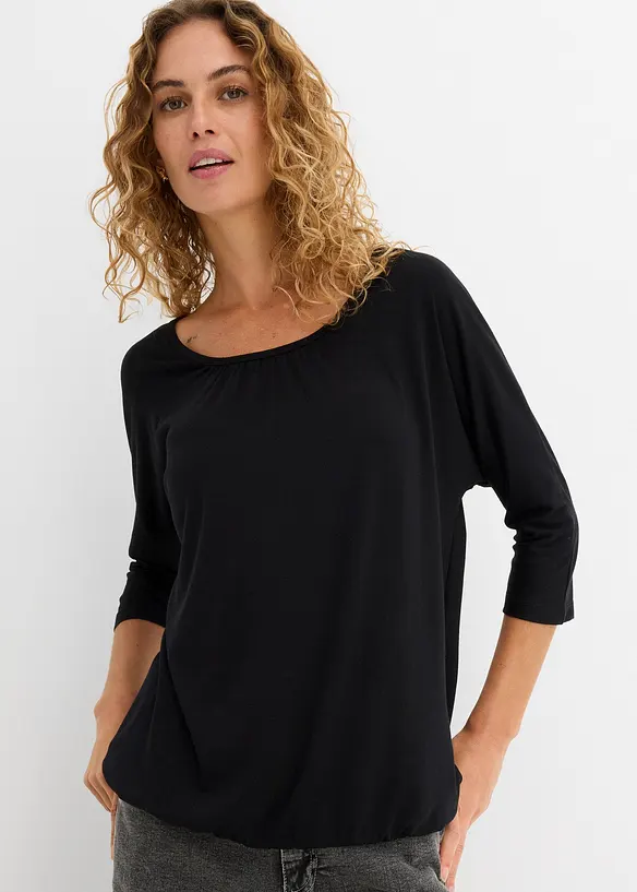 Oversized topp i viskosemiks, bonprix