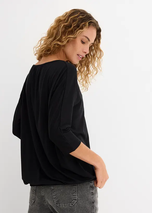 Oversized topp i viskosemiks, bonprix