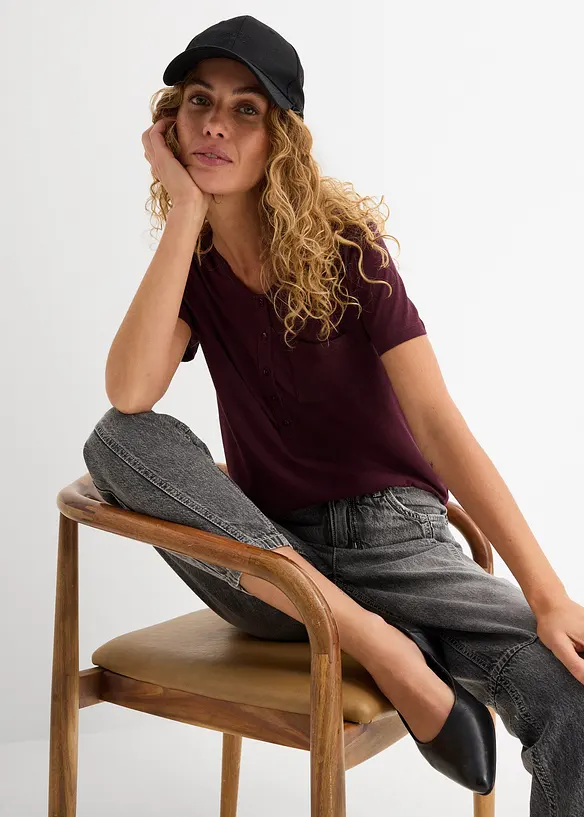 T-skjorte i bomull-/viskosemiks, bonprix