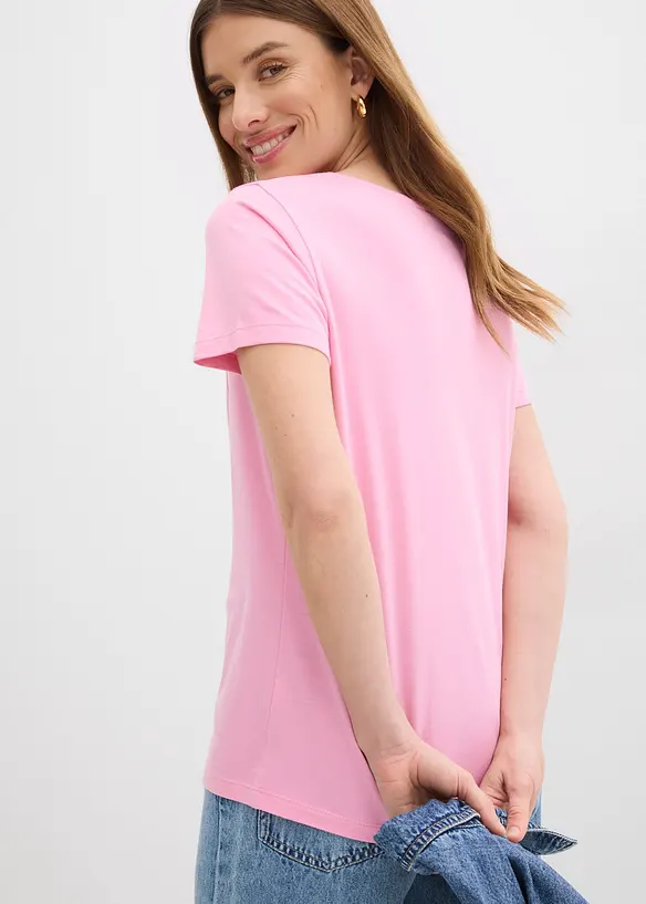 T-skjorte i bomull-/viskosemiks, bonprix