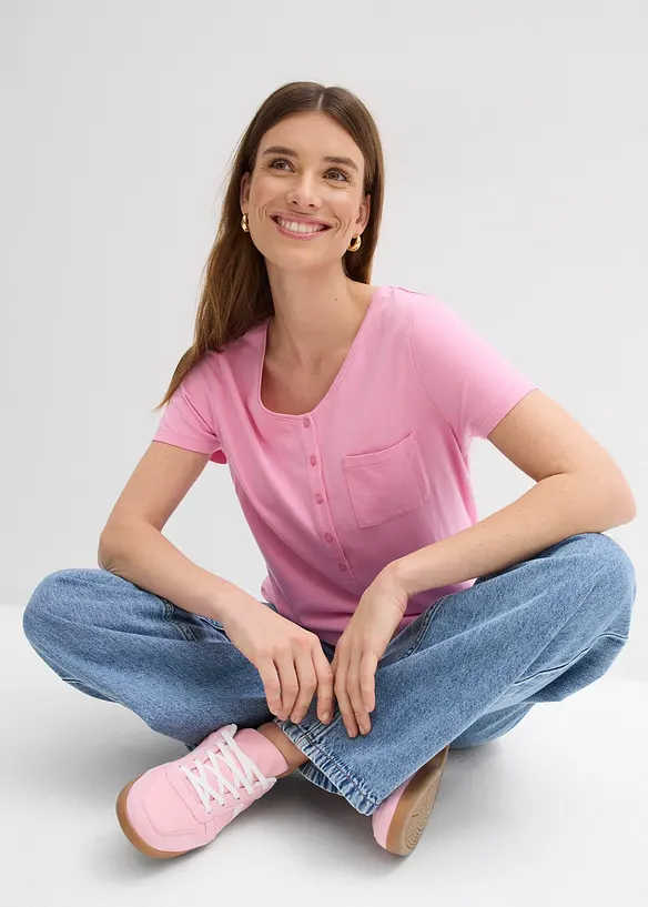 T-skjorte i bomull-/viskosemiks, bonprix