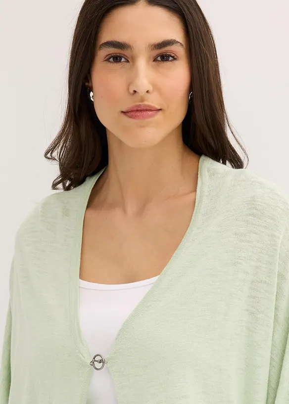 Finstrikket cardigan i 100% bomull, bonprix