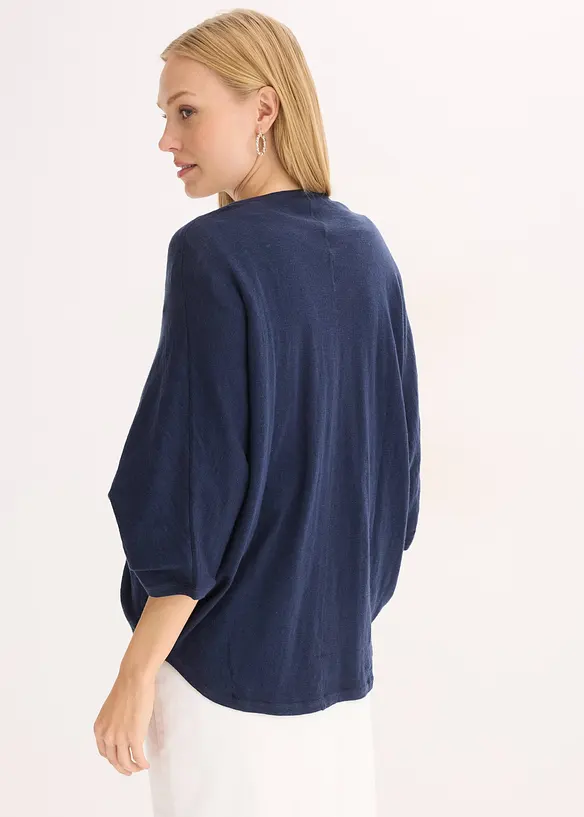 Finstrikket cardigan i 100% bomull, bonprix
